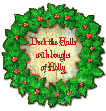 Deck The Halls Vintage Sign Metal Sign
