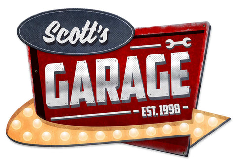 3-D-Garage--Vintage-Sign---Personalized-Metal-Sign