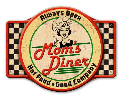 Mom's Diner Vintage Sign Metal Sign