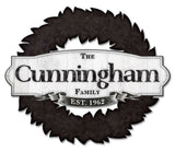 Family Name Wreath Vintage Sign - Personalized Metal Sign