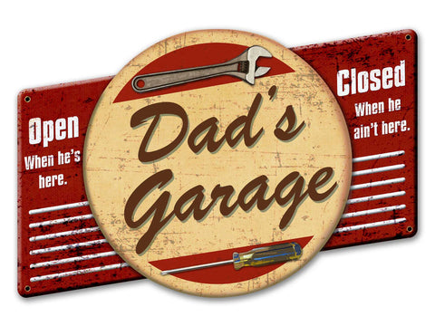 Dad's Garage Vintage Sign Metal Sign