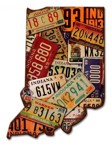 Indiana License Plates Vintage Sign Metal Sign