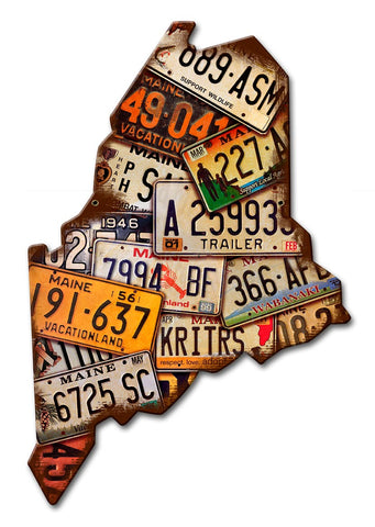 Maine License Plates Vintage Sign Metal Sign