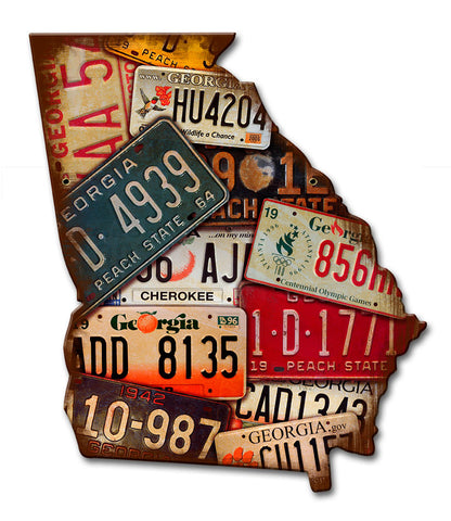 Georgia License Plates Vintage Sign Metal Sign