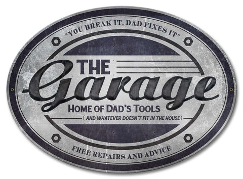 The Garage Vintage Sign Metal Sign
