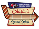 Speed Shop  3 D Vintage Sign - Personalized Metal Sign
