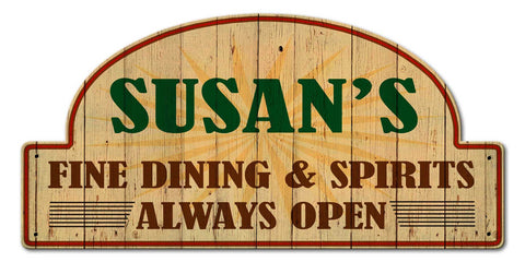 Fine Dining And Spirits  Vintage Sign - Personalized Metal Sign