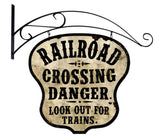 Railroad Crossing Double-Sided Vintage Sign Metal Sign