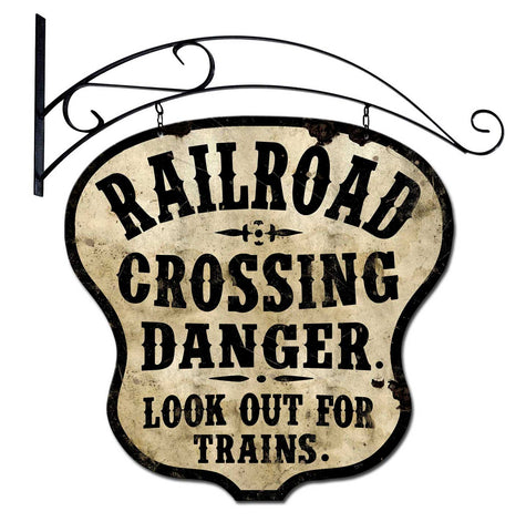 PS942 - RAILROAD CROSSING DOUBLE-SIDED Metal Sign