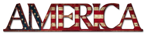 America Flag Vintage Sign Metal Sign