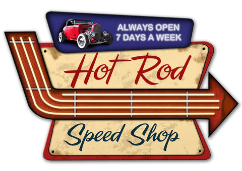Hot-Rod-Speed-Shop-3-D-Vintage-Sign-Metal-Sign
