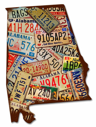 Alabama License Plates Vintage Sign Metal Sign