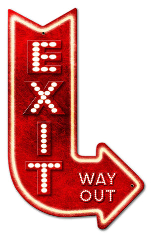 3-D Exit Arrow Right Vintage Sign Metal Sign