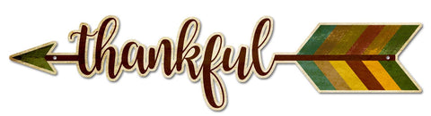 Thankful Arrow Vintage Sign Metal Sign