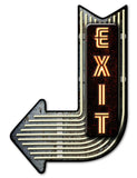 EXit Lt Arrow 3-D Vintage Sign Metal Sign