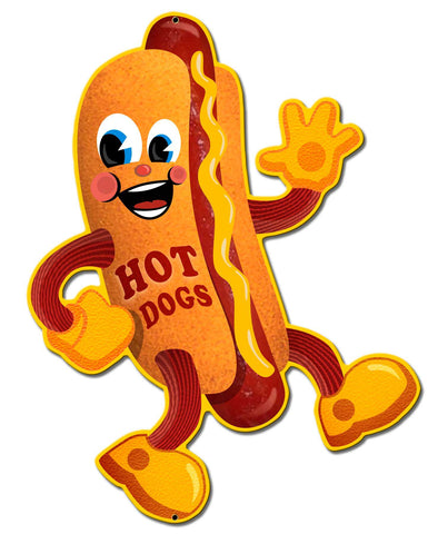 Hot Dog Man Vintage Sign Metal Sign