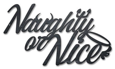 Naughty Or Nice Small Vintage Sign Metal Sign
