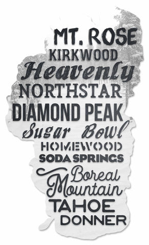 Tahoe Ski Resorts Vintage Sign Metal Sign