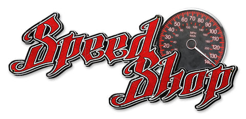 Speed Shop Speedometer Vintage Sign Metal Sign