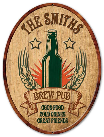Brew Pub Vintage Sign - Personalized Metal Sign