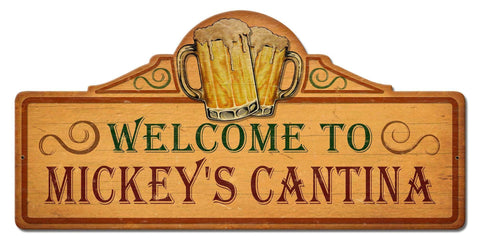 Welcome To Cantina Vintage Sign   Personalized Metal Sign