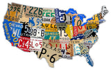 License Plate Map USA Vintage Sign Metal Sign