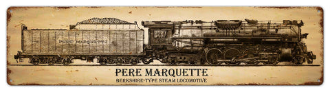 Pere Marquette Distressed Metal Sign
