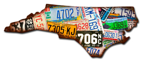 North Carolina License Plates Metal Sign