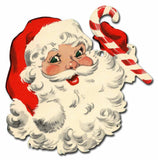 Santa Candy Cane Metal Sign