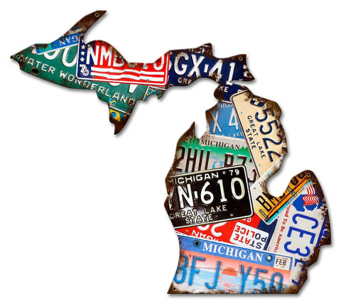 Michigan-License-Plates-Metal-Sign