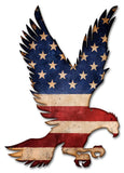 American Flag Flying Eagle Metal Sign