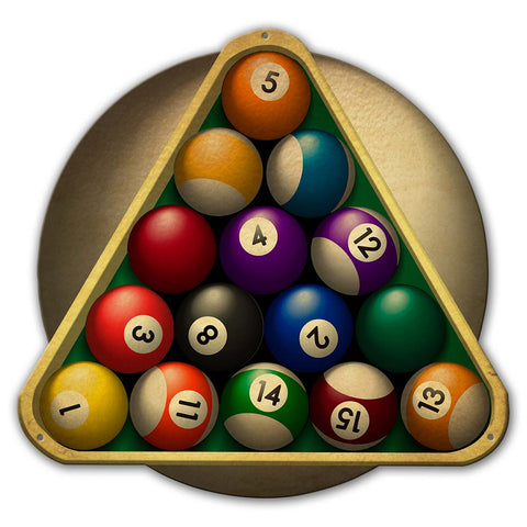 Billiard Balls Metal Sign