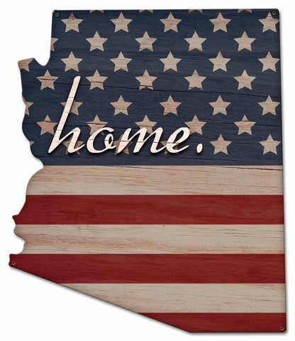 AMERICAN FLAG HOME ARIZONA Metal Sign