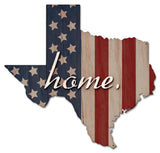AMERICAN FLAG HOME TEXAS Metal Sign
