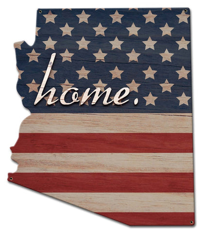 American Flag Home Arizona Small Metal Sign