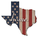 American Flag Home Texas Small Metal Sign
