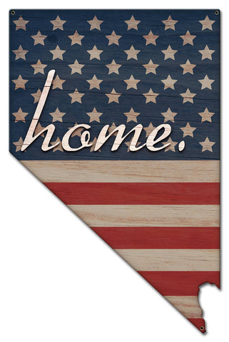 American Flag Home Nevada Small Metal Sign