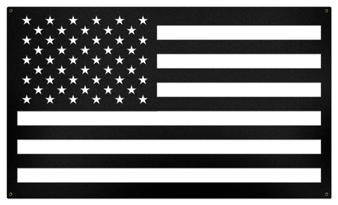 American Flag Silhouette Metal Sign