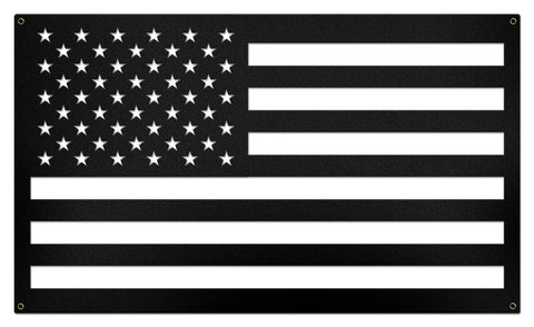 American Flag Silhouette Metal Sign