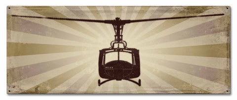 Huey Helicopter Metal Sign