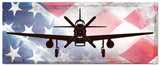 Planes P-51 Mustang American Flag Metal Sign
