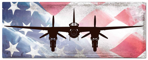 Planes Mosquito DH 98 American Flag Metal Sign