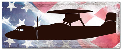 Planes E 2 Hawkeye American Flag Metal Sign