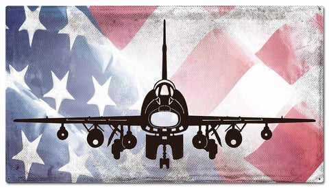 Planes Super Sabre American Flag Metal Sign