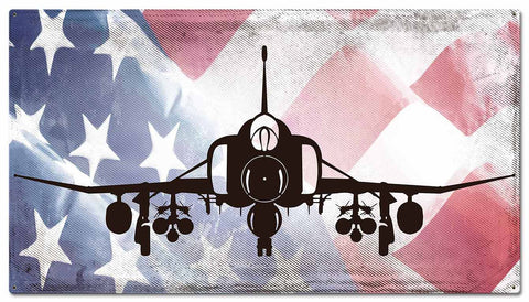 Planes Phantom American Flag Metal Sign