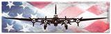 Planes B17 American Flag Metal Sign