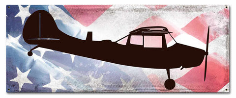 Planes O 1E American Flag Metal Sign