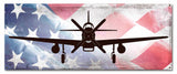 Planes P-51 Mustang American Flag Metal Sign