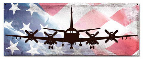Planes P3 Orion American Flag Metal Sign