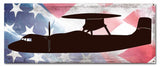 Planes E-2 Hawkeye American Flag Metal Sign